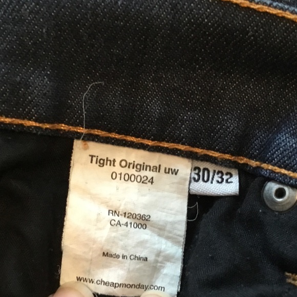 Cheap Monday Tight Original Dark Wash Straight Jeans - 30/32 - Picture 7 of 9